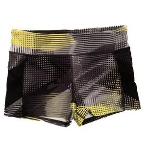 Yellow Abstract Spandex Booty Shorts